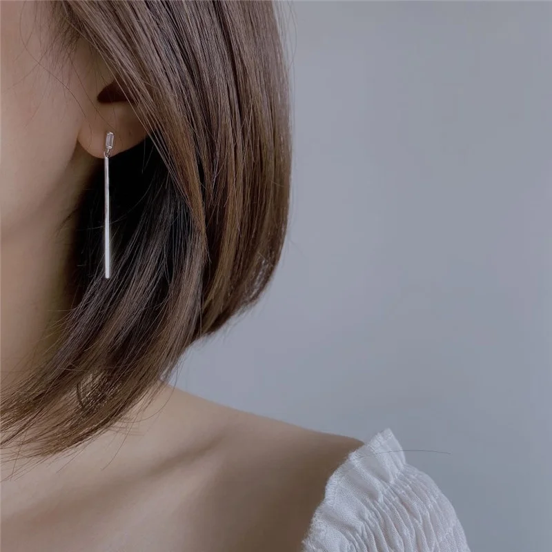 Серьги-гвоздики Litaiyuan Secretary Kim Same Sle с одним словом длинные серьги-гвоздики из