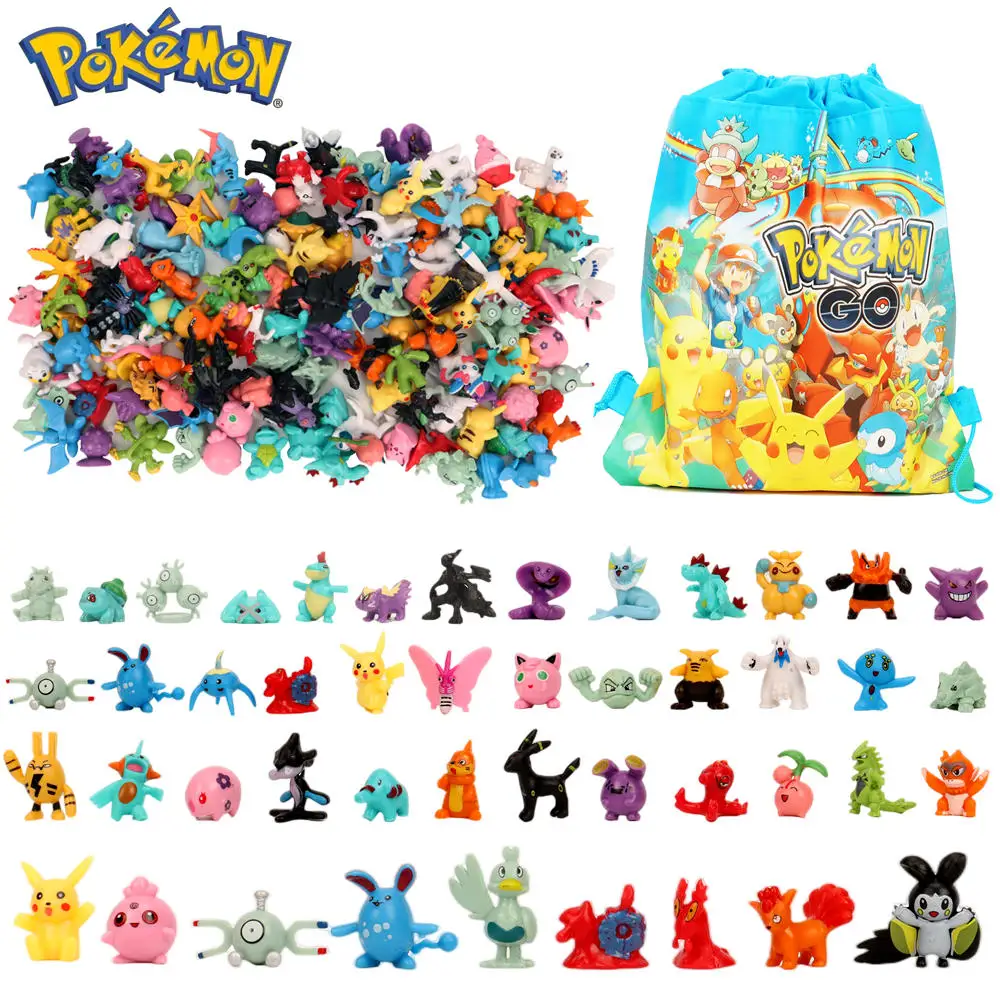 

24-144Pcs Pokemon figure toy model 3-4cm non-repeated mini Pikachu Eevee action figure model child Pokemon birthday gift