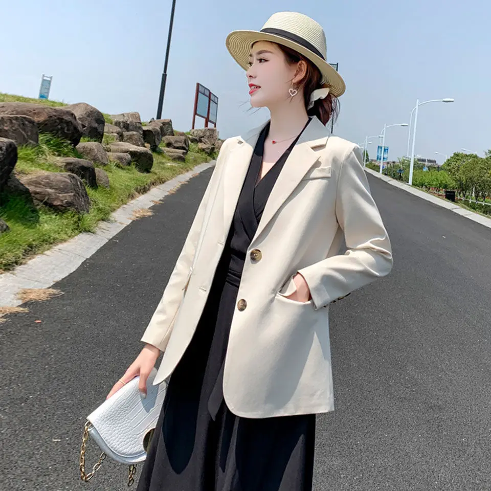 Однотонный роскошный модный Женский блейзер весна-осень 2022 пальто с длинным
