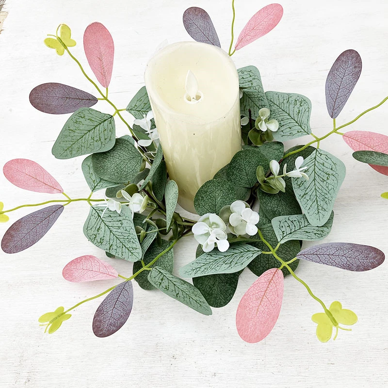 Гирлянда из искусственной свечи гирлянда листьев эвкалипта листья бабочки