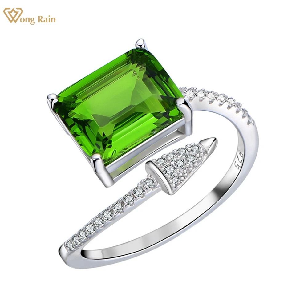 

Женское Винтажное кольцо Wong Rain, цельное Изумрудное Открытое кольцо из стерлингового серебра 925 пробы с изумрудом 8*10 мм, ювелирные украшения,...