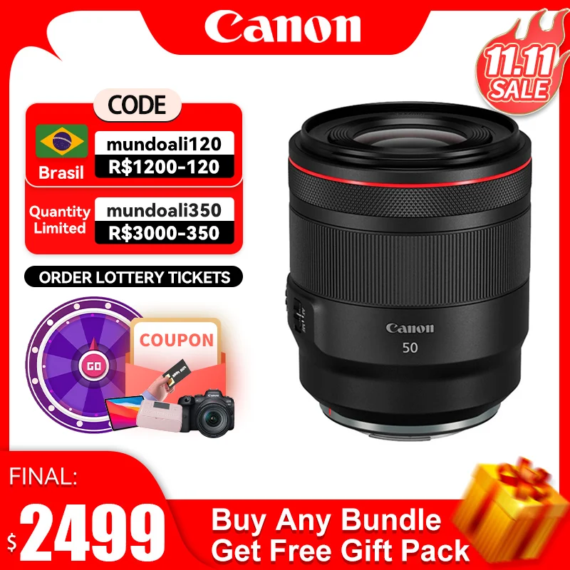 

Canon RF 50mm F1.2 USM Large Aperture Standard Fixed Focus Portrait Red Circle Autofocus Full Frame Mirrorless Camera Lens