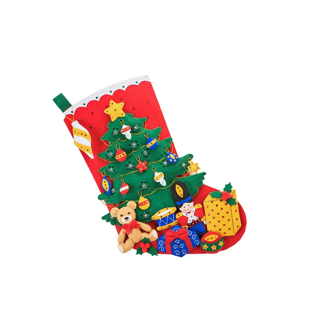

Christmas Stocking Kits Kit Materials Hanging Stockings Bagnon Woven Fabric Felt Making Diytool Development Early Kids Applique