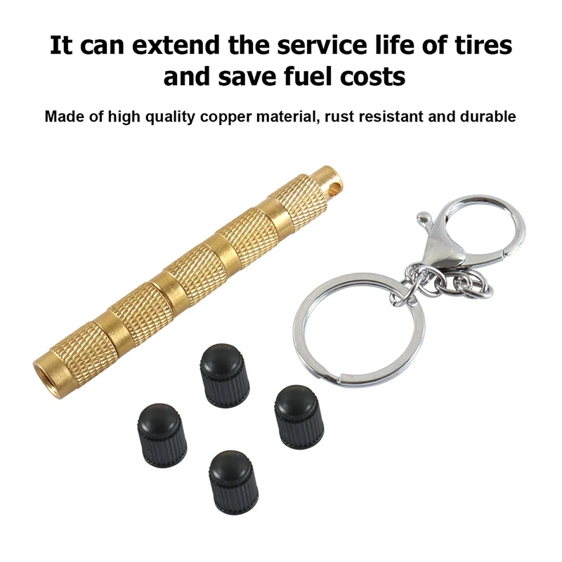 Дефлятор для шин 4 в 1 твердая латунь удобное хранение и использование