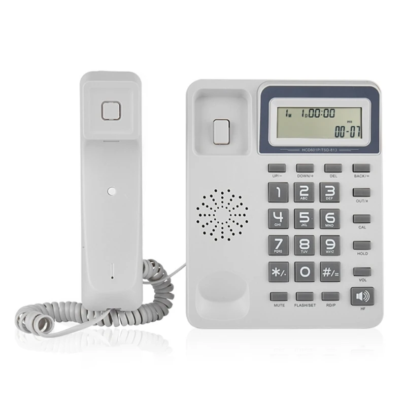

TSD813 Desktop Corded Landline Phone with LCD Display Call Calculator Functions for Home Office Hotels