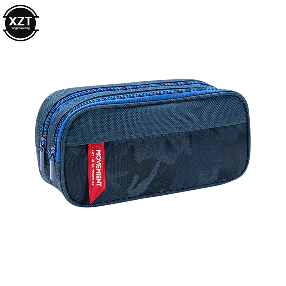 

Камуфляжный холщовый пенал с двойной молнией, сумка-карандаш для мальчиков, школьная сумка для канцелярских принадлежностей, студенческий чехол для ручек, школьные принадлежности, сумки для хранения