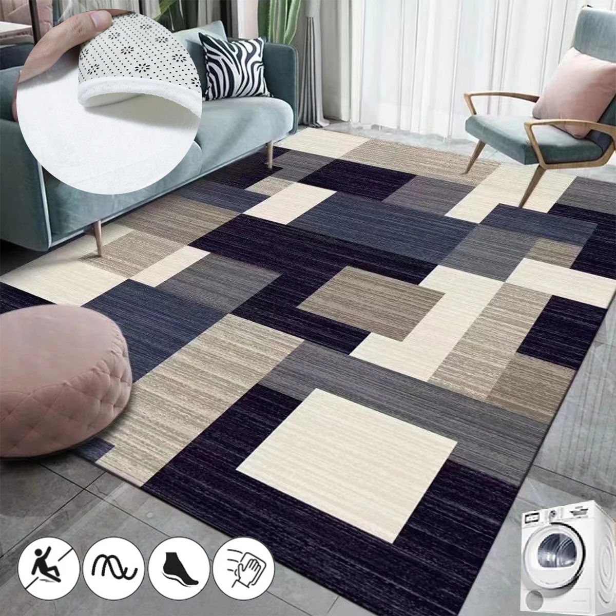 

Nordic Geometric Carpets for Living Room Light Luxury Home Decor Mat Covered with Large Area Rugs for Bedroom Soft Cloakroom Rug