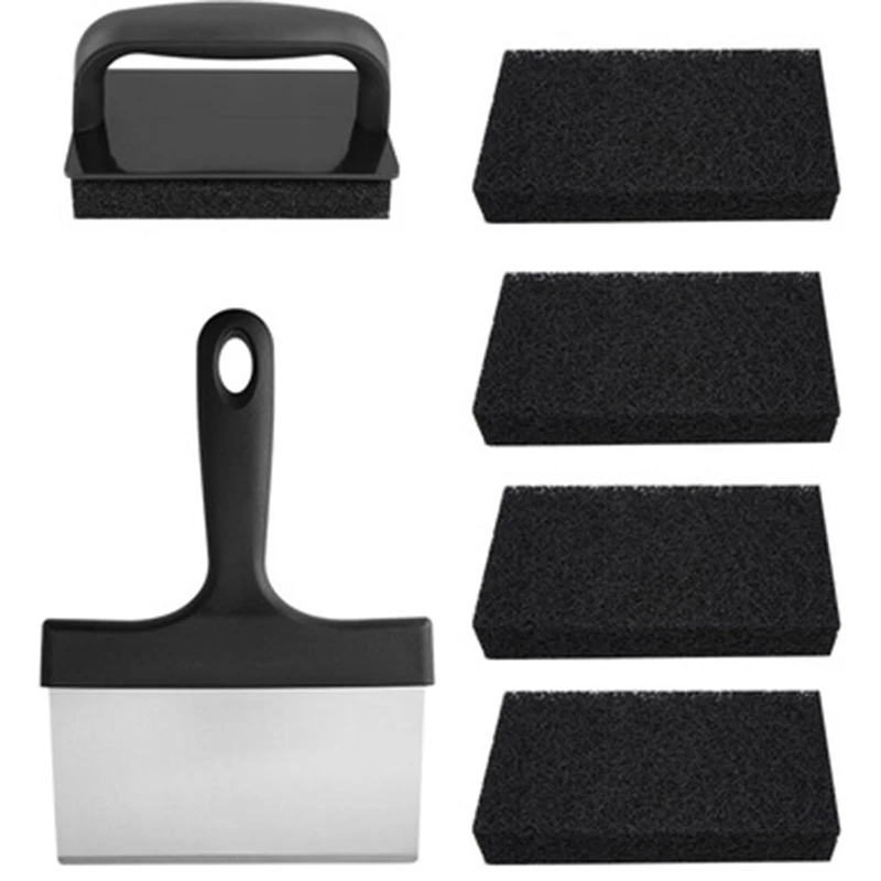 

Versatility Griddle Cleaning Kit Grill Cleaner Tool Set For Hot Or Cold Surfaces Scraper Cleaning Brushes