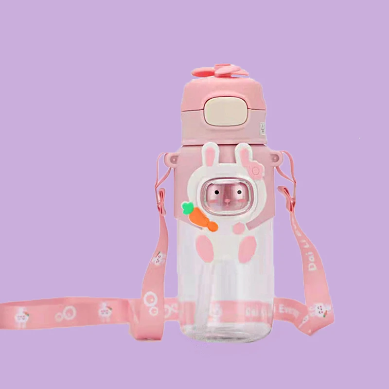 

Школьные принадлежности, портативная бутылка для воды с мультяшным животным, для телефона, с ремешком, вместительные Термостойкие чашки дл...