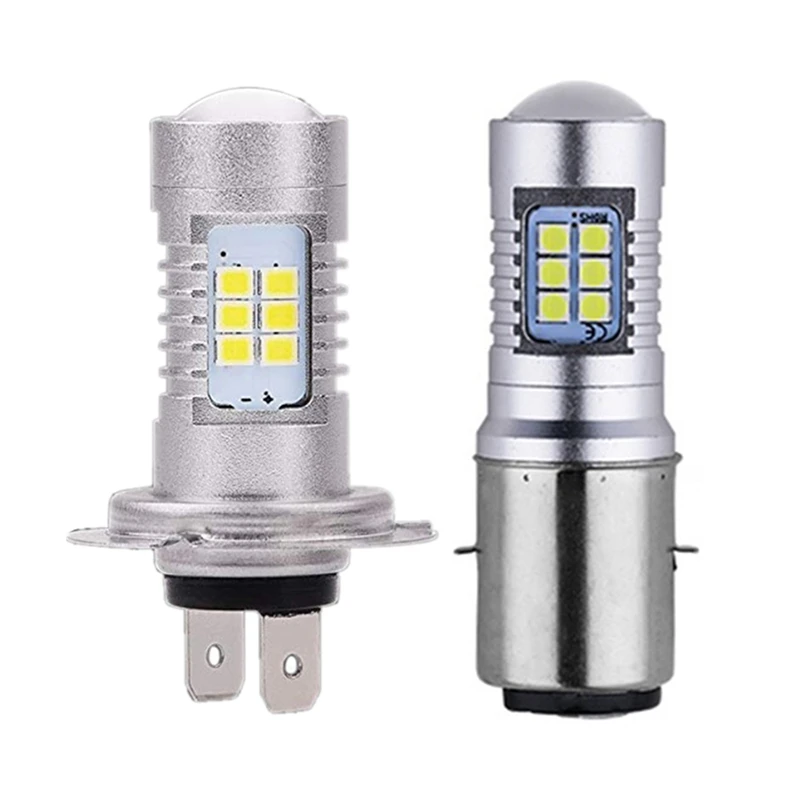 

2 шт., передсветильник Светодиодная лампа для мотоцикла 3030 21SMD, 1200 лм, 21 Вт-H6