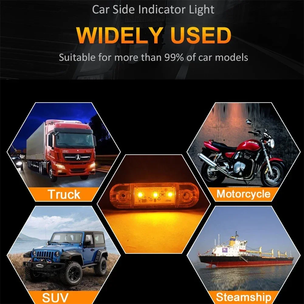 Яркий боковой фонарь грузовика 12 В 24 3 светодиодных боковых фонаря Легкие