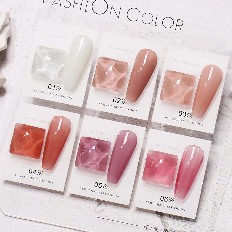 

6 Colors Nail Gel Polish 8ml Soak Off Uv Led Long Lasting Light Creamy Varnish Gel for Manicure DIY Nail Art Polish Gel Supplies