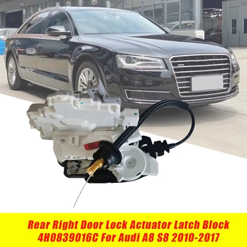 Rear Right Door Lock Actuator Latch 4H0839016C For A8 S8 2010-2017 Car Locking Block Assembly 4H0839016E Replacement