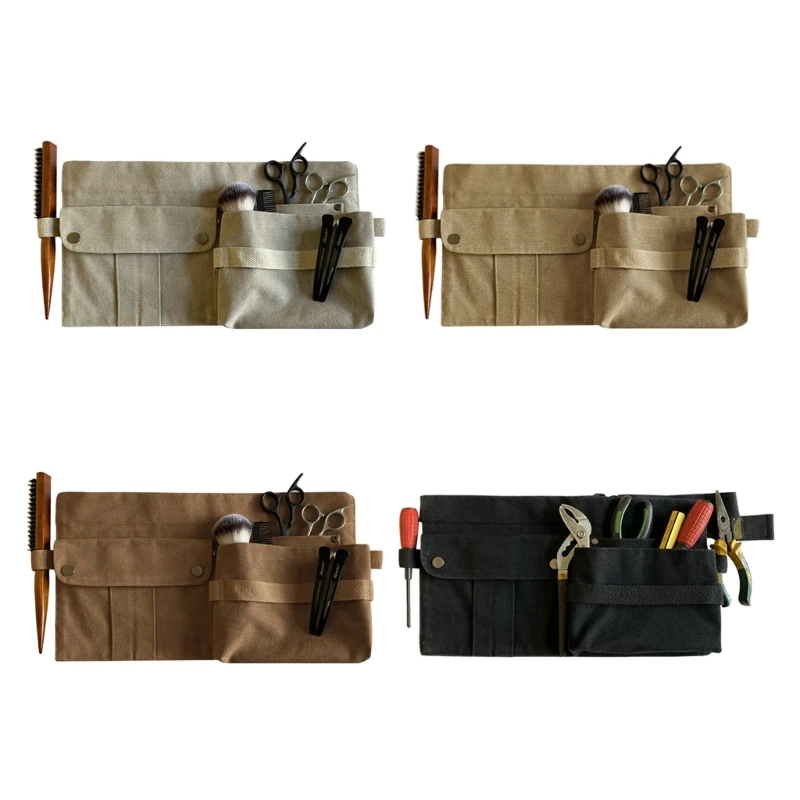 

P82E Canvas Electrician Tool Belt Pouch Carpenter Construction Holder Pockets Organizer Quick Release Buckle Waist Belts