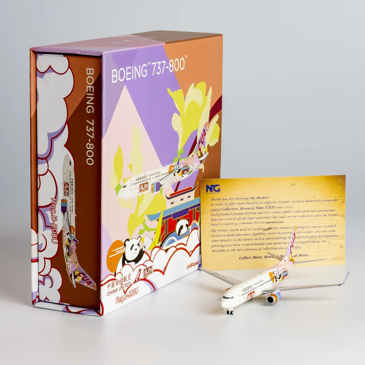 Коллекционный самолет из сплава 58221 подарок NG модель 1:400 China United Airlines Боинг литая