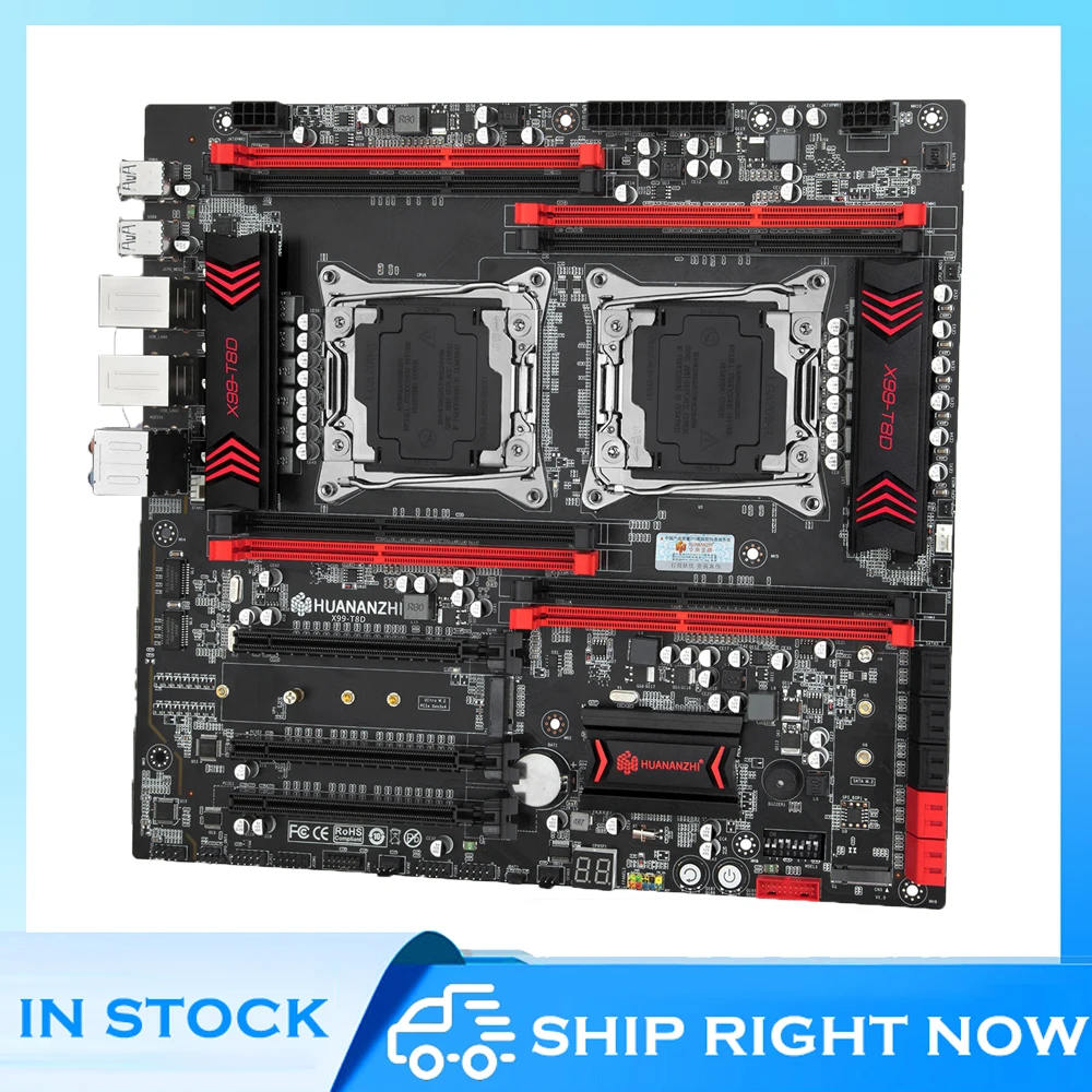 

Материнская плата X99 T8D с двумя процессорами, поддержка LGA 2011-3 E5 V3 DDR3 RECC M.2 NVME NGFF USB3.0
