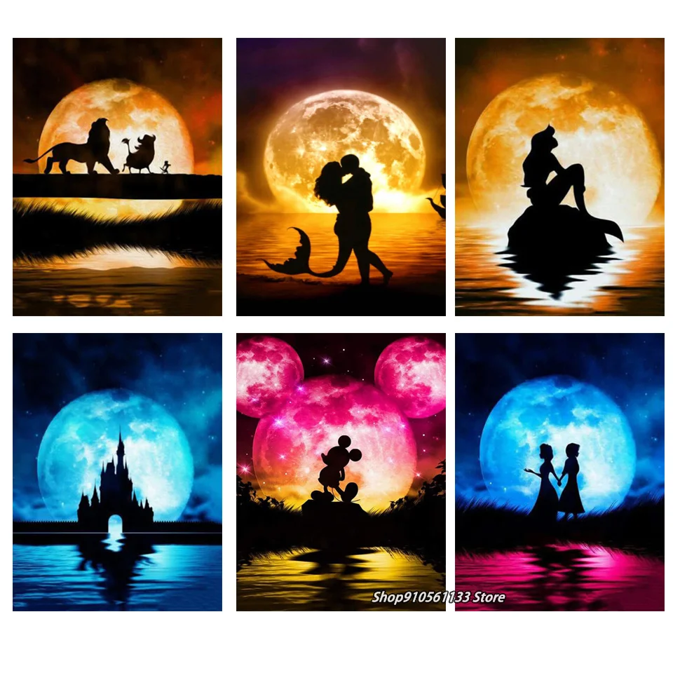 

Full Round Diamond Painting Disney Princess Castle Mosaic Cross Stitch Dreamer Design Diamond Embroidery New Product DSN044