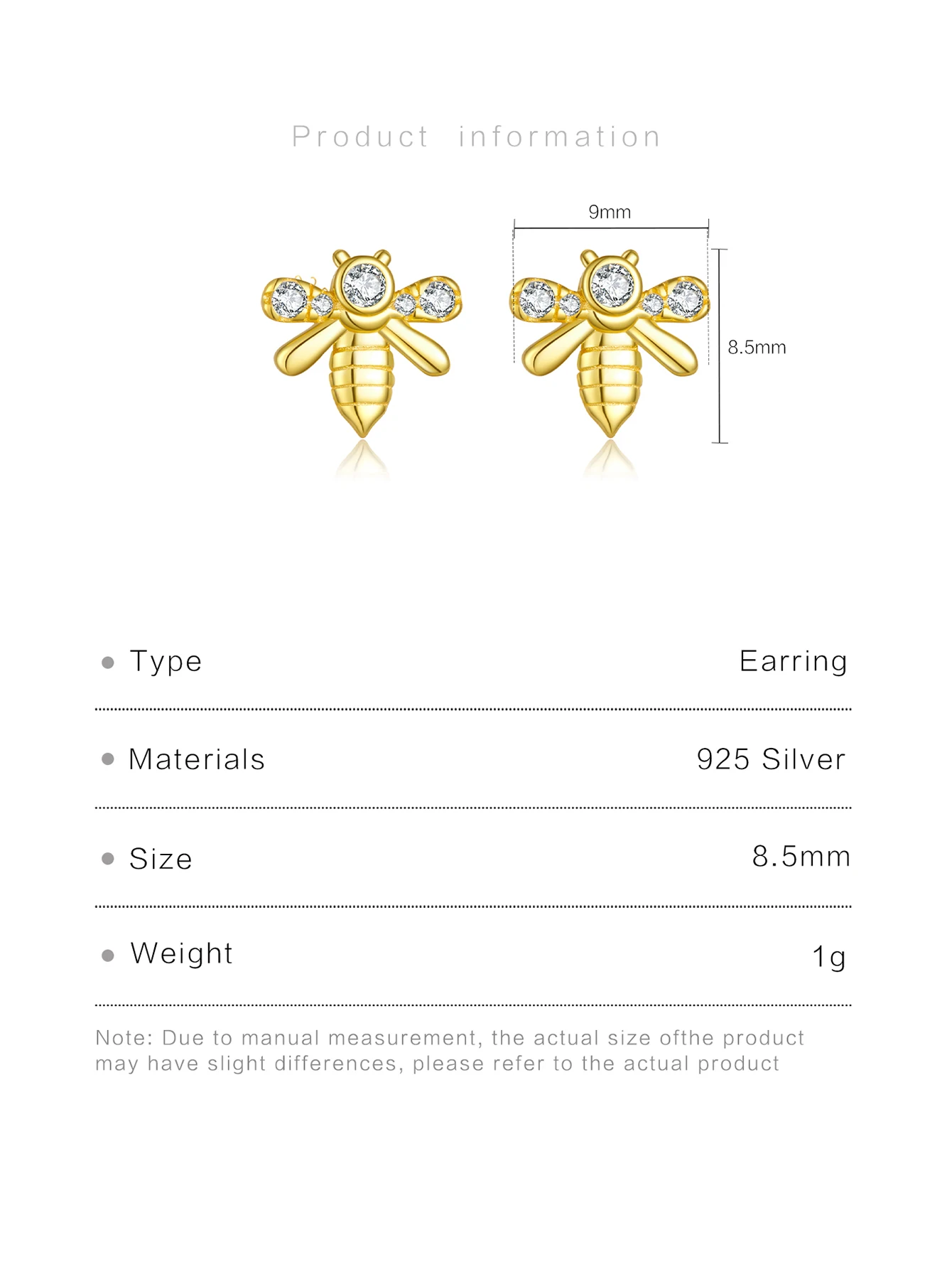 Женские серьги-гвоздики из серебра 925 пробы с прозрачными фианитами