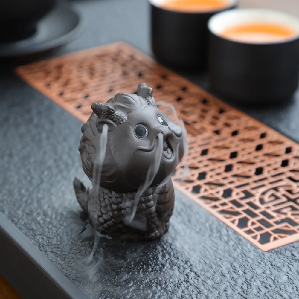 Дракон Фиолетовый Глина Чайный Питомец Милый Талисман Ручной Работы Бог Зверь