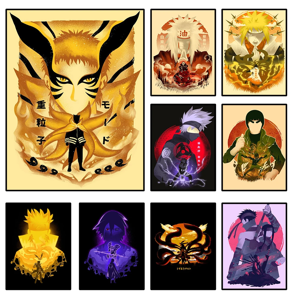 

Naruto Poster Classic Japanese Anime HD Canvas Painting Prints Kakashi Sasuke Picture Children's Room Decoration Gift Frameless