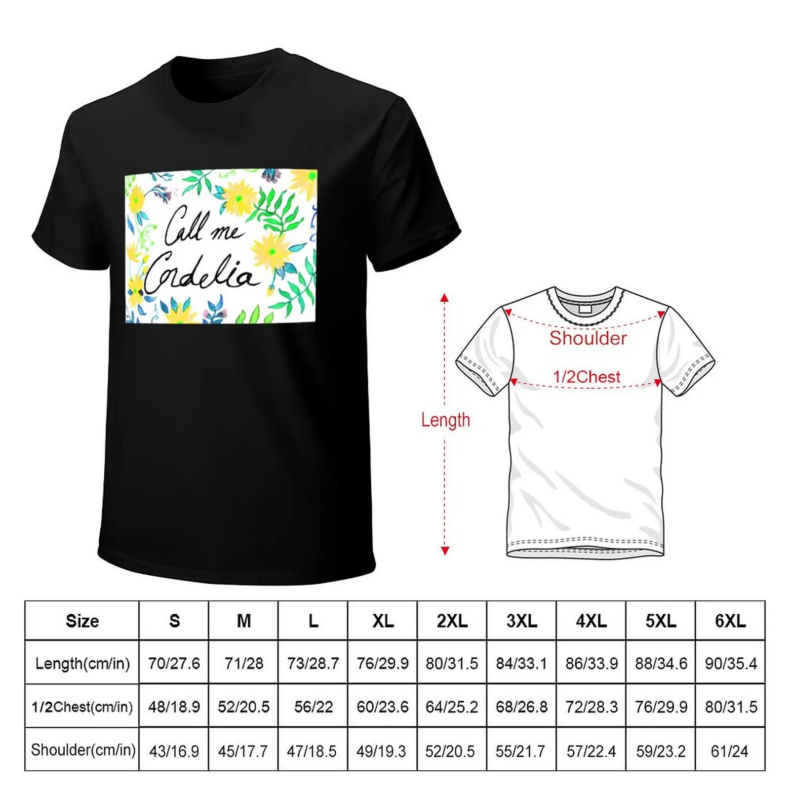 Фото Футболка Call Me Cordelia - Simple T-Shirt с желтыми цветами, большой размер №2
