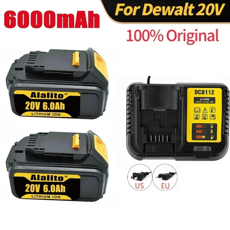 Оригинальный литиевый сменный аккумулятор DCB200 20 в 6000 мАч для Dewalt 18 DCB184 DCB182 DCB180 DCB181