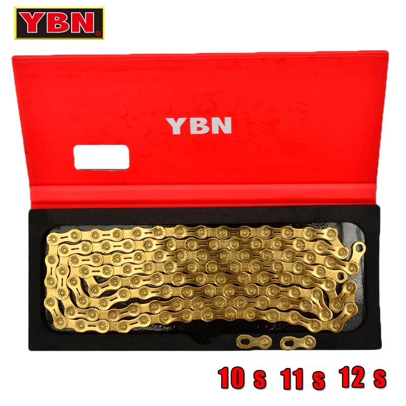 

Free Shipping YBN X12L x10 x10sl x9sl x11sl bicycle chain 9 10 11s gold mountain road bike sram SHIMANO 116 length bike chain