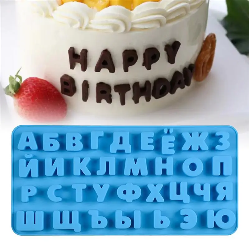 

Bake Mold Silicone Russian Letter Chocolate Mould Candy Biscuit Decoration Shaping Tool Color Random