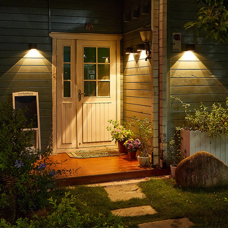 Уличные солнечные настенные светильники квадратные беспроводные бра IP65