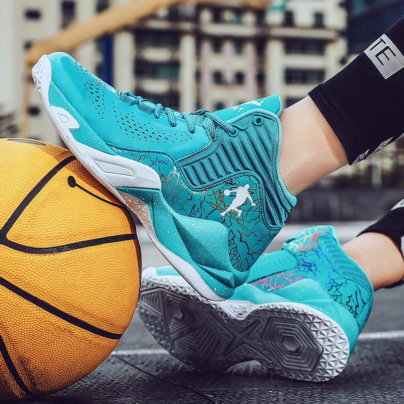Hot sale Men Basketball Shoes Breathable Basketball Sneakers Women Sport Shoes Training High Top Sneakers Kids Athletic Boots