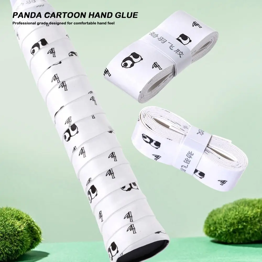 Фото Поглощающая пот лента для тенниса, бадминтона, Carroon Panda, износостойкая, быстро самоклеящаяся ручка, противоскользящая повязка для пота №2