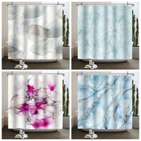 marble shower curtain set abstract modern shower curtain for bathroom decor art ink texture waterproof bath curtain with hooks