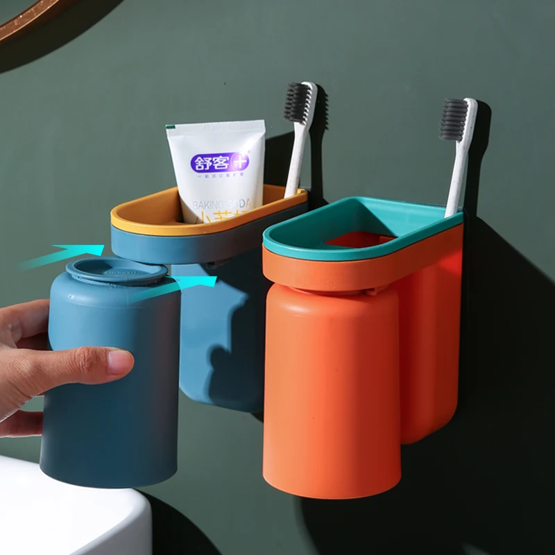 

Toothbrush Holder Bathroom Toothbrush Toothpaste Wall Suction Holder Rack Organizer Toothpaste Storage Rack Bathroom Accessories