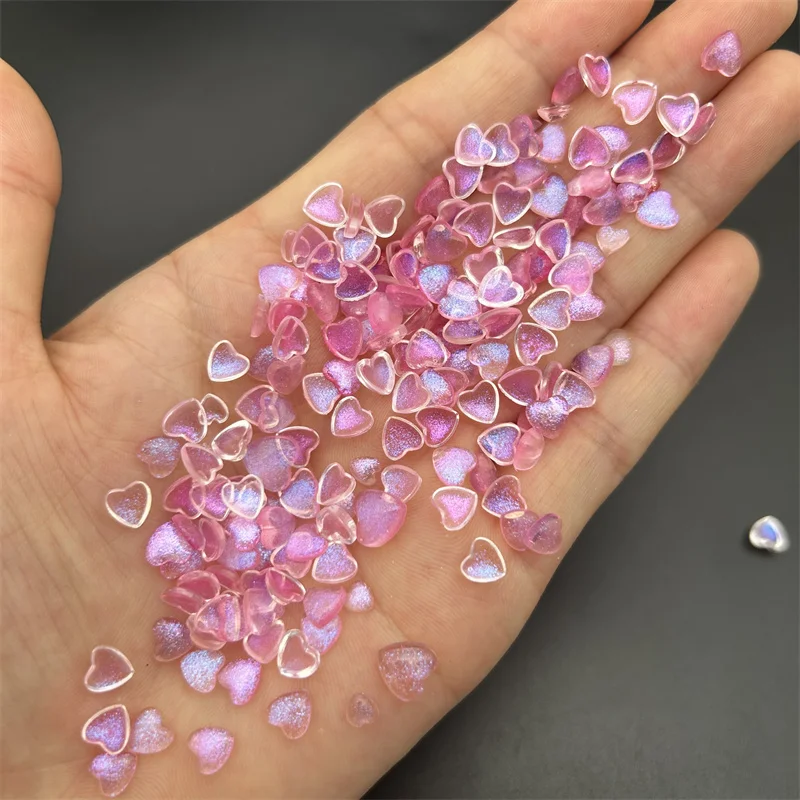 

50pcs Bulk Exquiste Resin Heart Nail Charms Rhinestone Kawaii Love Mix Sizes Nail Art Decorations DIY Manicure Ornament Supplies