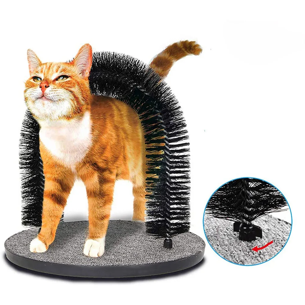 

Cat Arch Self Groomer and Massaging Brush Cat Scratching Pads Updated Fixing by Screws Cat Scratcher Toys Grooming Kitten Toy