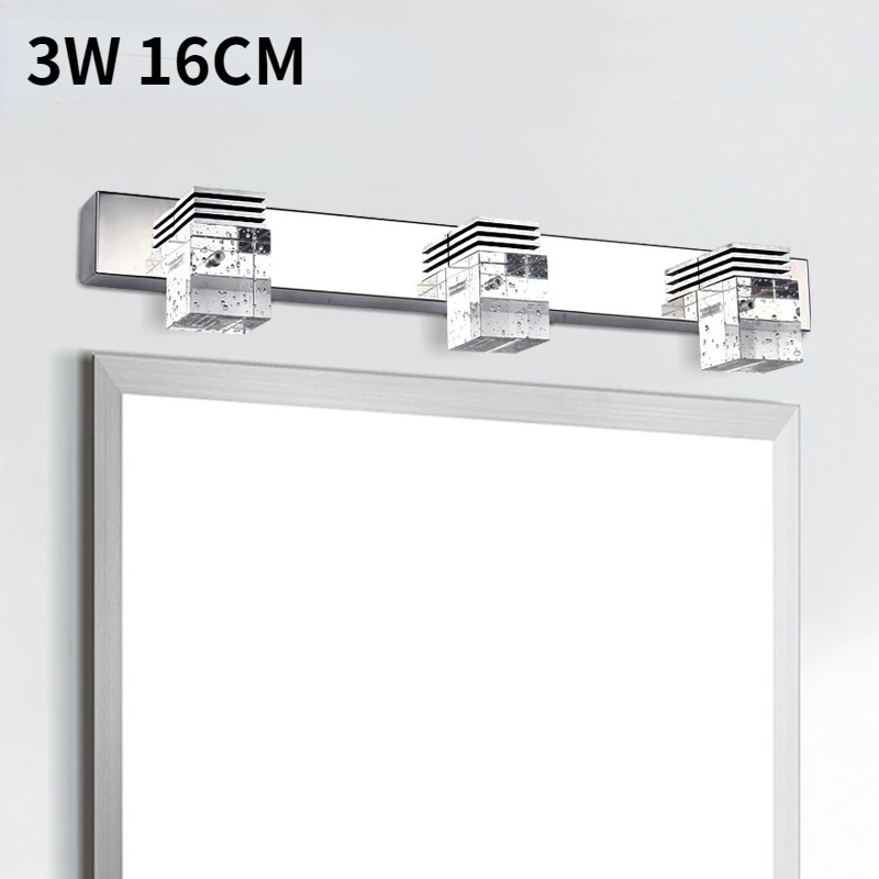 

3W 16CM Crystal Bathroom LED Mirror Light Fixture LED Modern Waterproof Anti-Fog Bath Vanity Wall Mounted Sconces Lamp