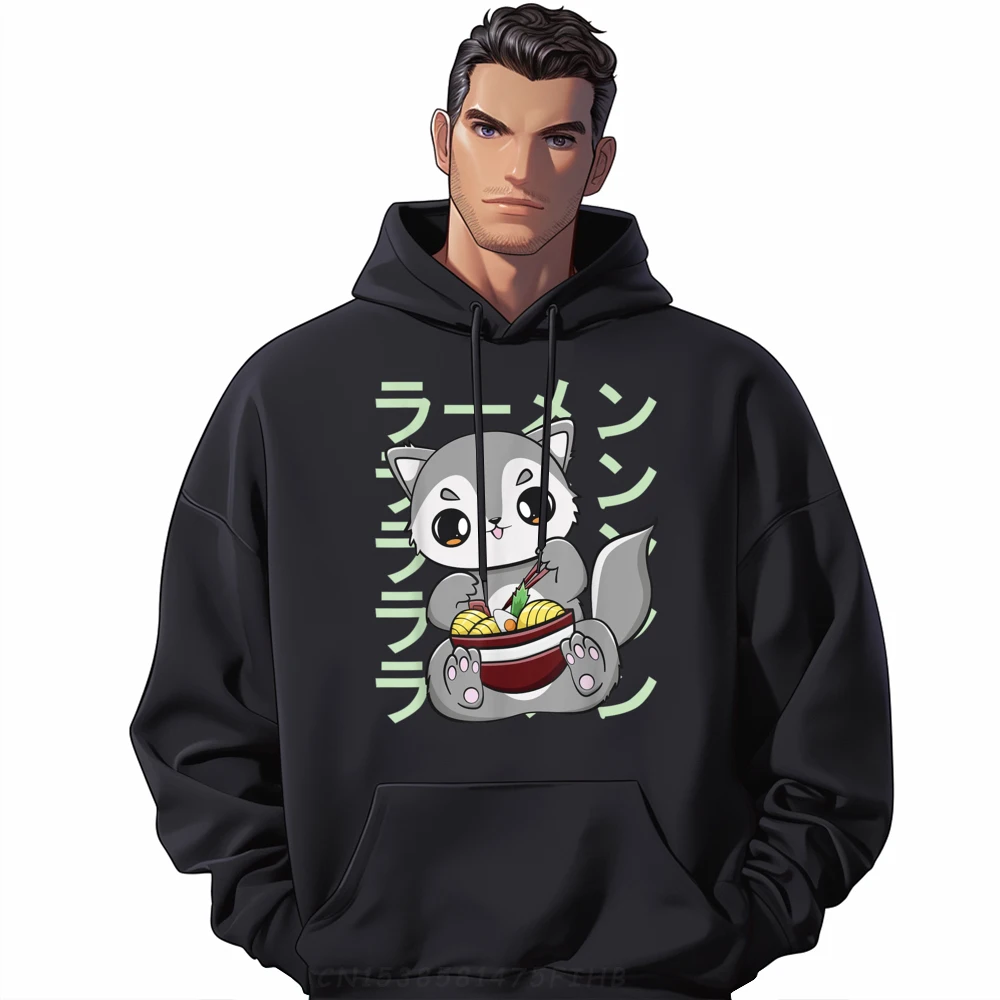 Новая толстовка с капюшоном Wolf Eats Ramen и японской лапшой средней эластичности