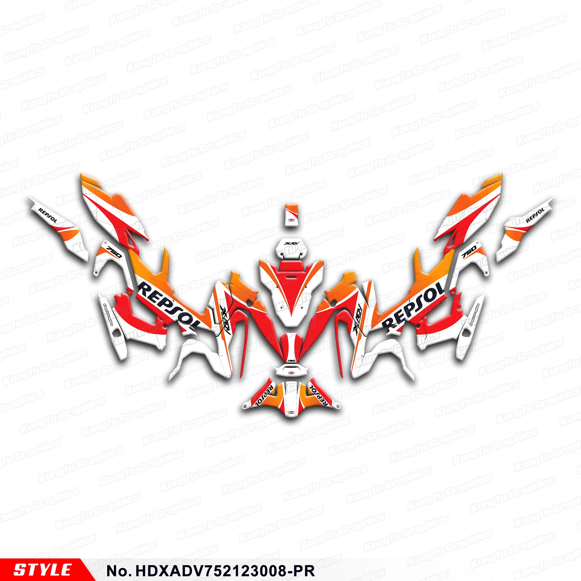 Мотоциклетные наклейки виниловые в комплекте для Honda X-ADV 750 2021 2022 2023 HDXADV752123008-PR