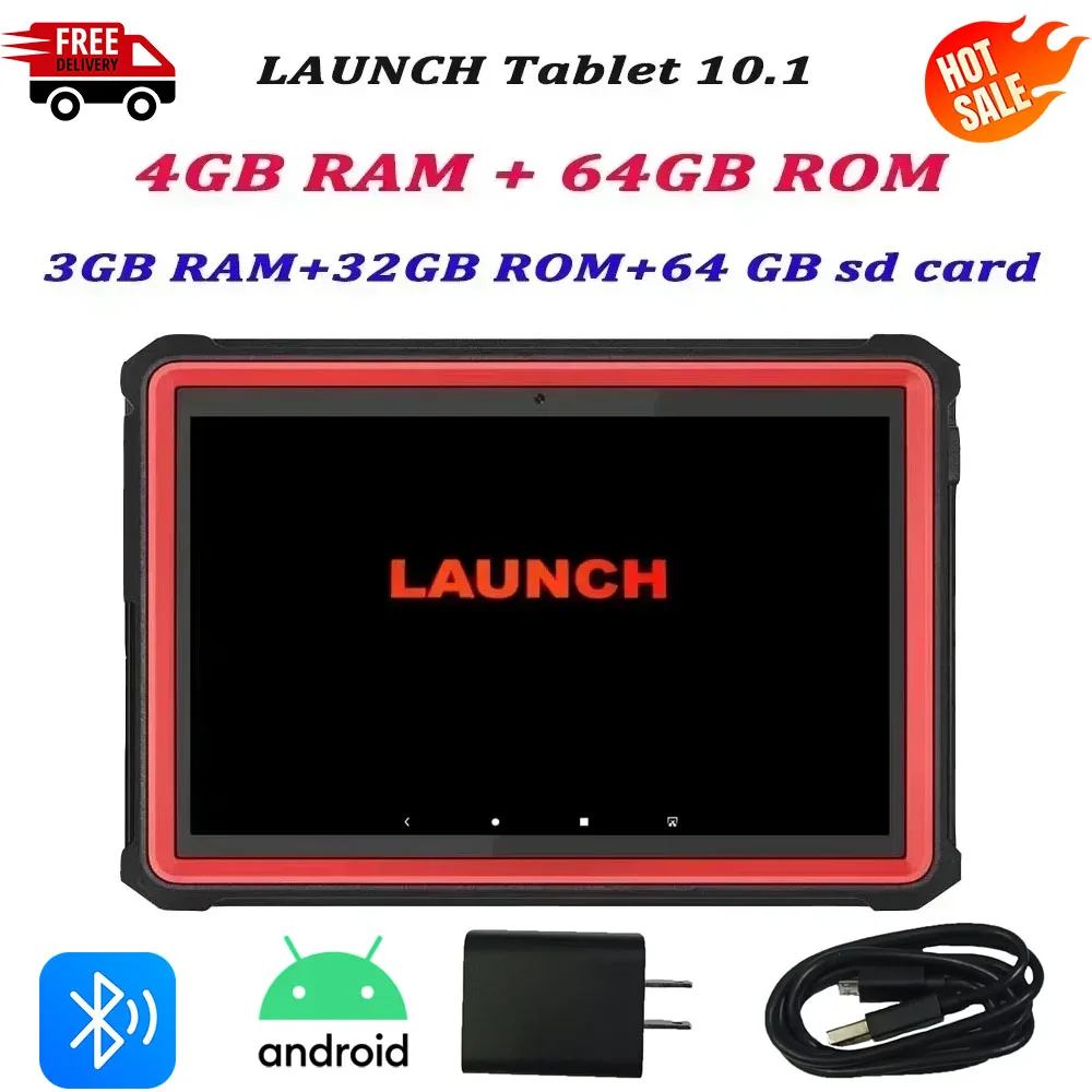 

Запуск планшета 10,1, 3 ГБ ОЗУ, 4 ГБ ОЗУ для Launch X431 Android, Bluetooth, диагностические инструменты OBD2, 64 ГБ памяти, автоматический диагностический инструмент