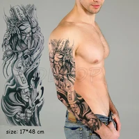 full arm waterproof temporary tattoo sticker myth black and white character fake tatoo flash tatto body art for man woman