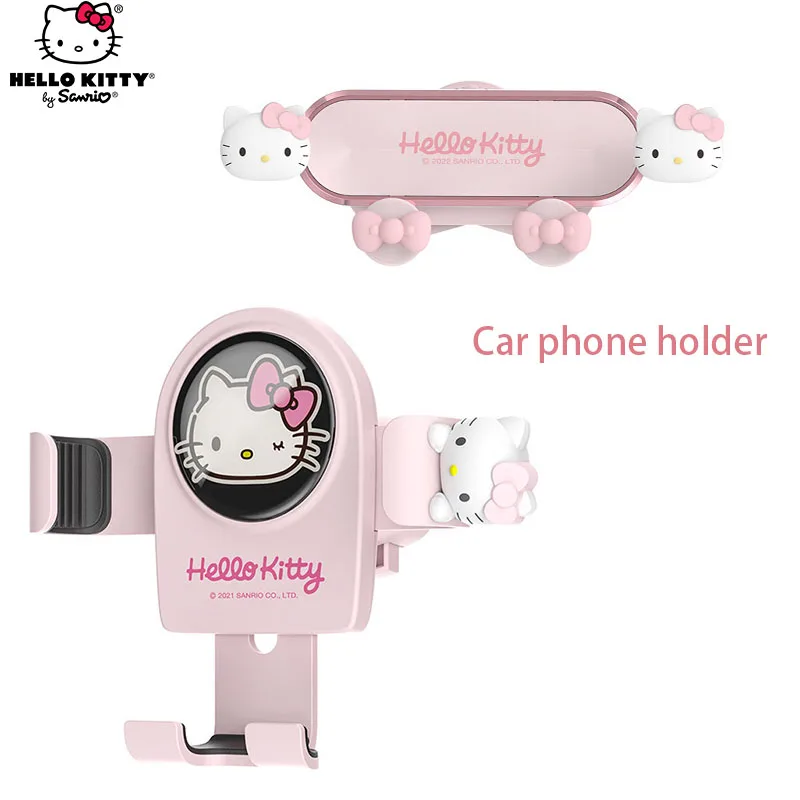 

New Hello Kitty Car Phone Holder Air Vent Clip Mount Mobile Cell Stand GPS Support for IPhone 12ProMax Huawei Samsung Smartphone