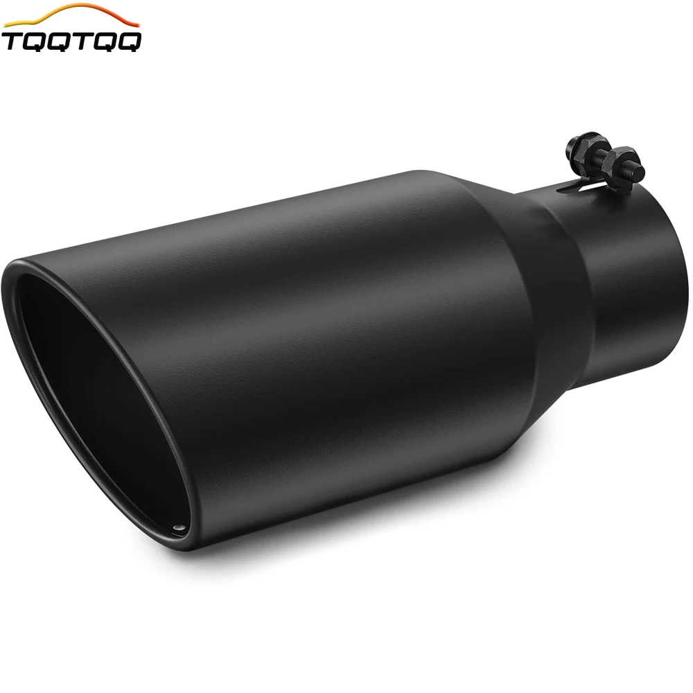 

2.5 Inch/6.35cm Inlet Exhaust Tip, Exhaust Tips 2.5" Inlet 4" Outlet 9 Inch Overall Length Stainless Steel Exhaust Tips Tailpipe
