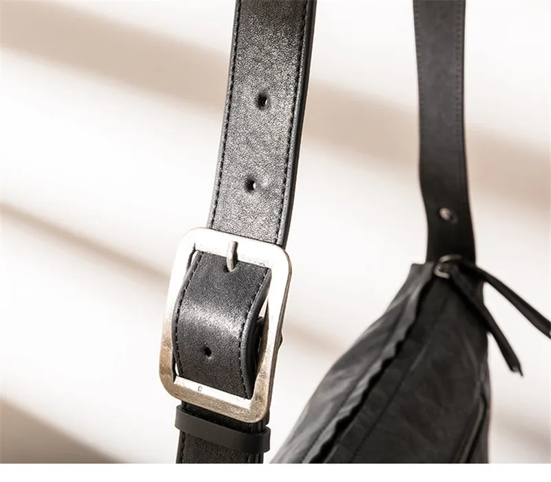 Simple luxury high quality genuine leather men's black shoulder bag outdoor travel natural first layer cowhide shoulder bag