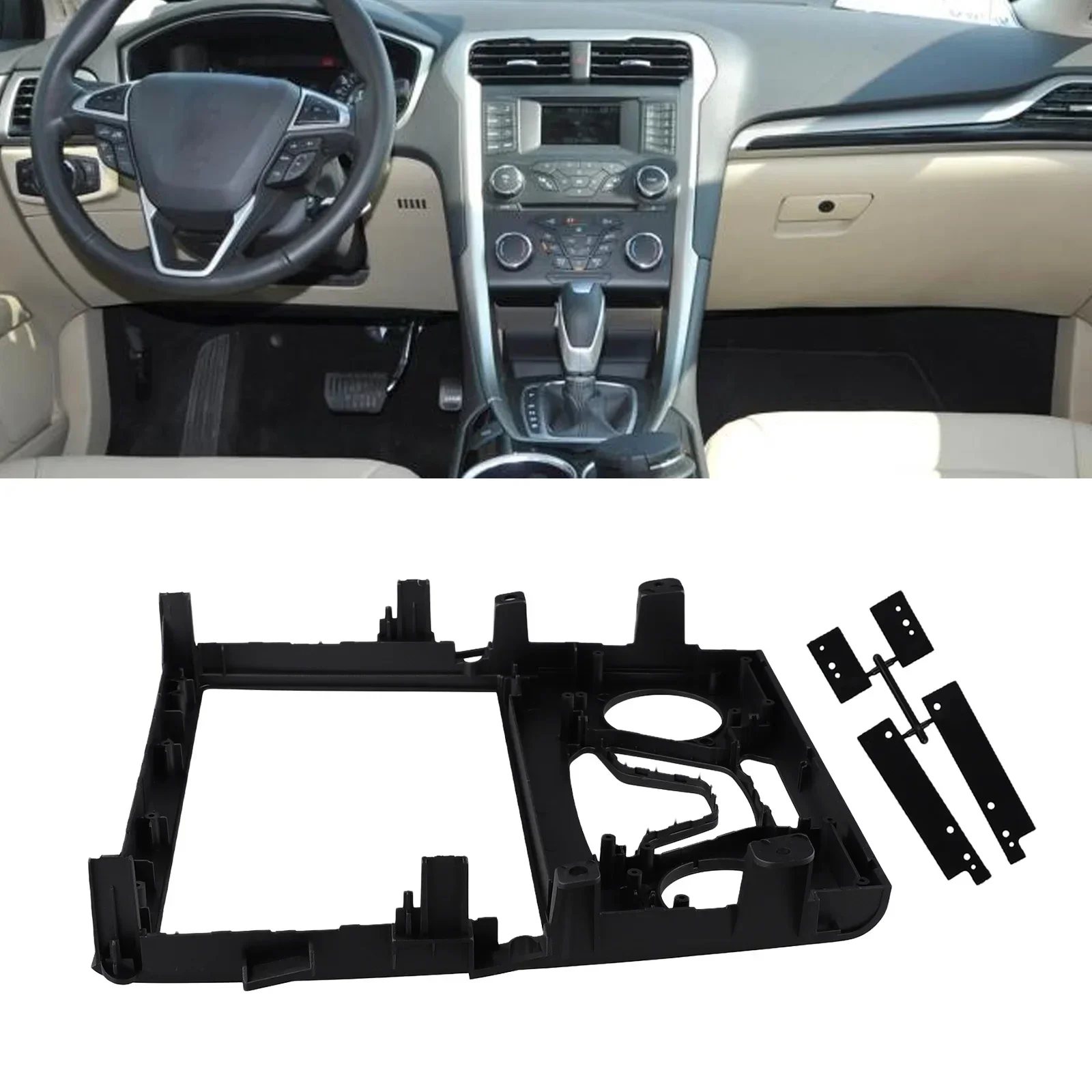 Черная 2-диночная автомобильная стерео рамка приборной панели для Ford Fusion Mondeo