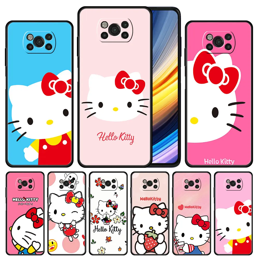 

Case Cover for Xiaomi Poco X3 X4 M3 F1 F2 F3 M3 M4 NFC Redmi K40 K40s K50 11T 12 12X Pro Bag Cell Soft Hello Kitty Wallpaper