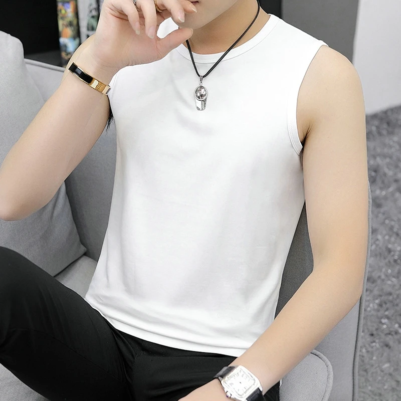 

Men's Summer Gym Shirt Street High Quality Sleeveless T-shirts For Men Tank Tops Workout Fitness Singlets Sport Vest Clothing