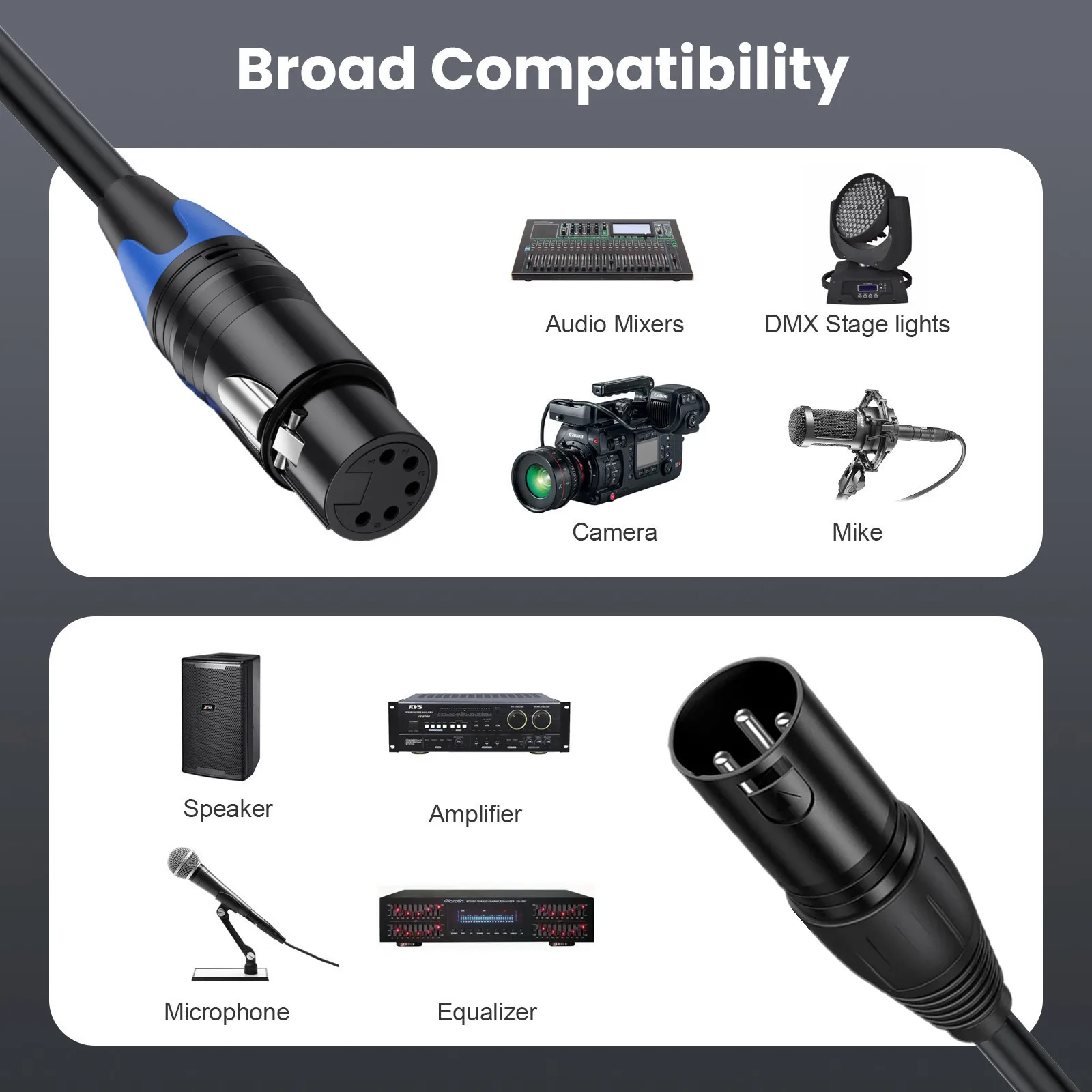 XLR Male 3 Pin к Female 5 &amp аудио кабель для микрофона DMX