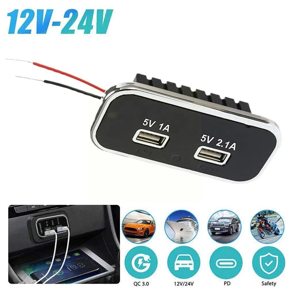 

Автомобильное зарядное устройство с 2USB-портами, 12 В, QC3.0