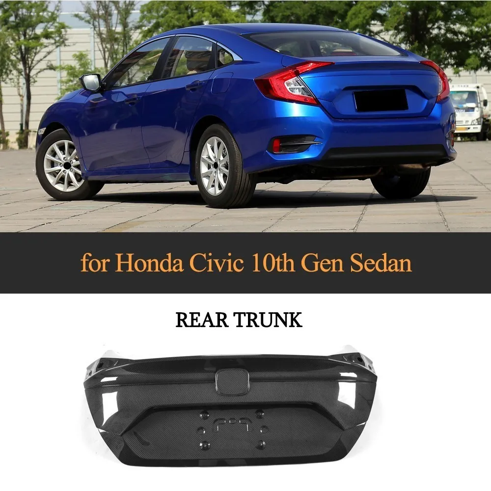 

Carbon Fiber Car Rear Trunk Boot Cover Spoiler For Honda For Civic 10th 2017 2018