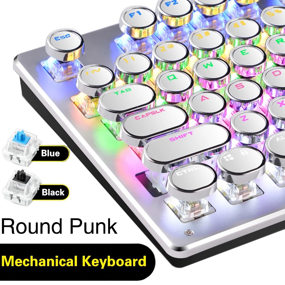

Game mechanical keyboard white punk keycap 104 KEYS computer keyboard laptop keyboard Russian English Hebrew Spanish Arabic